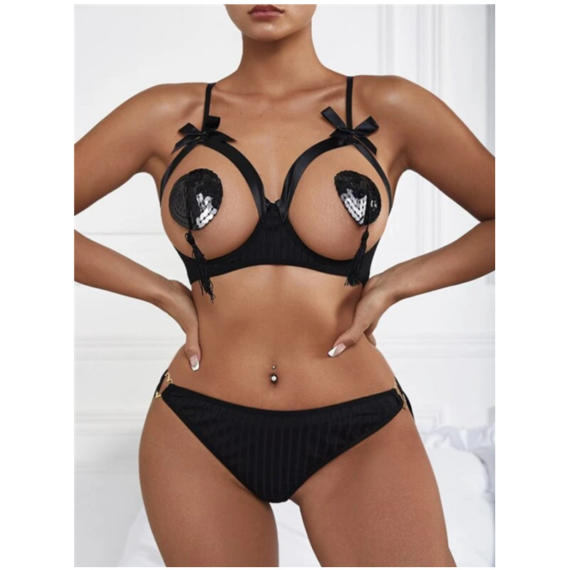Mná Bowknot Thongs Sexy Lingerie Sleepwear Socraighna mBan Lása Erotic Sexy Lingerie